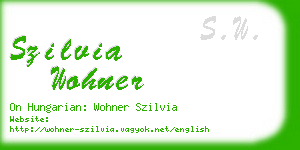 szilvia wohner business card